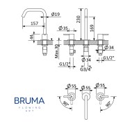 MEDIDAS BATERIA AMERICANA LAVABO X-ALPHA BRUMA